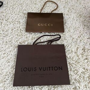 Early 2010s Gucci & Louis Vuitton Shopping Bags